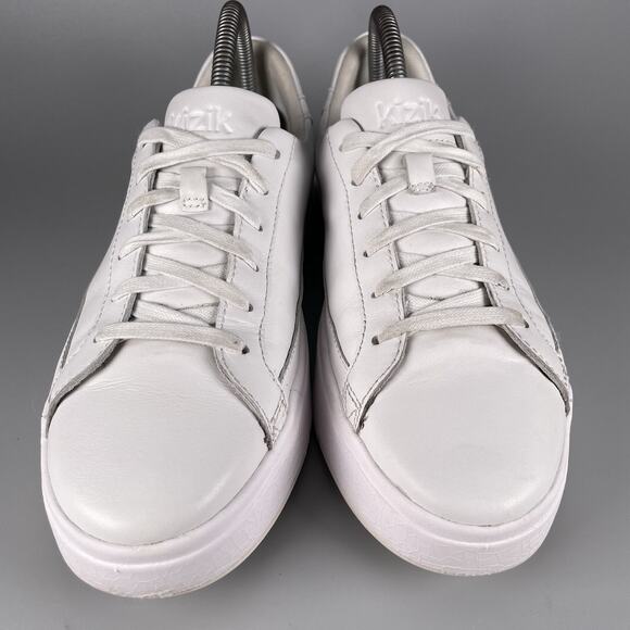 Women’s 8.5 Men’s 7 Kizik Vegas Sneakers White Leather Athletic Casual Sneakers - Picture 2 of 9